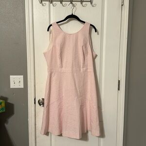 J. Crew White/Pink Stripes Seersucker Dress 14